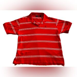 Izod Men’s Collared SS Polo Shirt Size 2XL Red White Striped Golf XXL